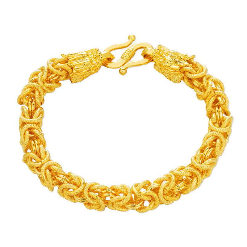 Bransoletka ochronna Buddha Stones 24k Gold Double Headed Dragon
