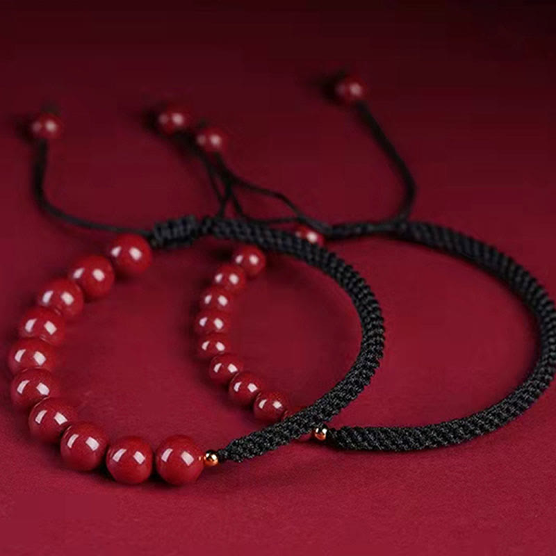 Buddha Stones Naturalna bransoletka z sznurka Cinnabar King Kong Knot Błogosławieństwo