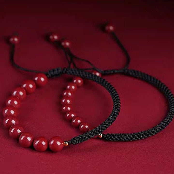 Buddha Stones Naturalna bransoletka z sznurka Cinnabar King Kong Knot Błogosławieństwo