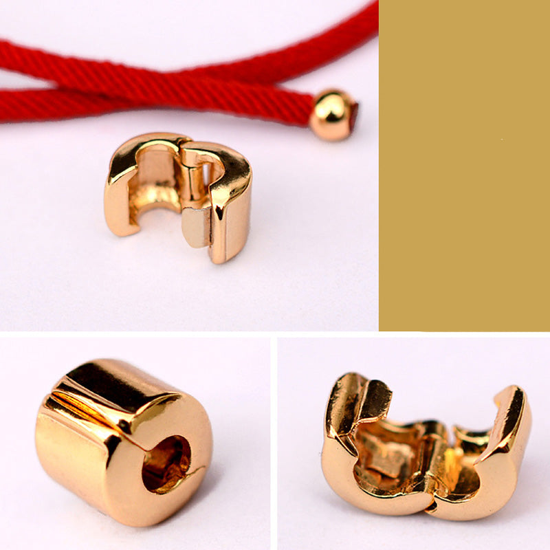 Bransoletka z czerwonego sznurka PiXiu Luck z Buddha Stones 24K pozłacana