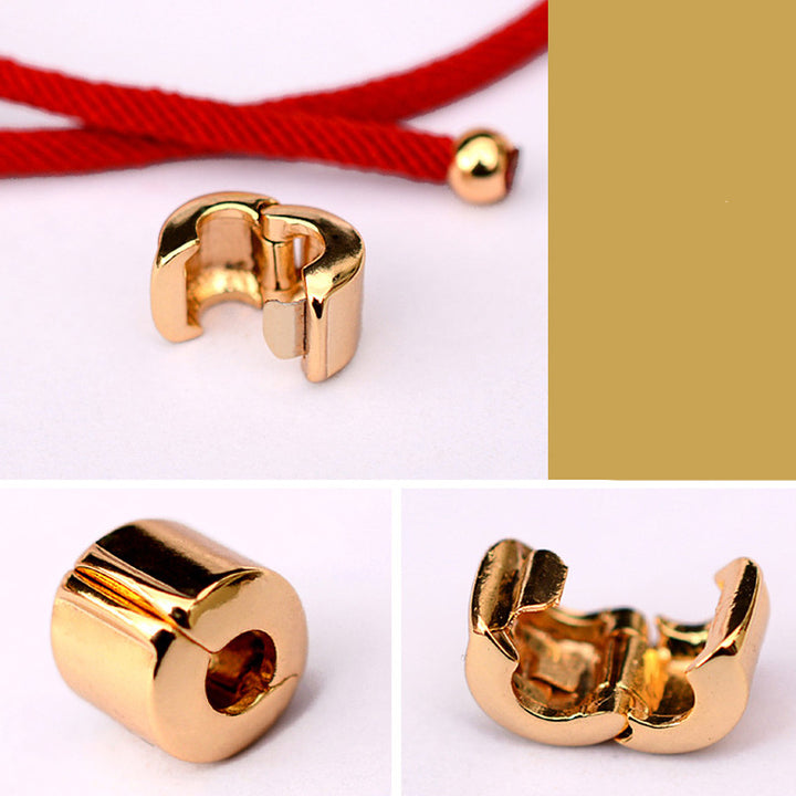 Bransoletka z czerwonego sznurka PiXiu Luck z Buddha Stones 24K pozłacana - image 8