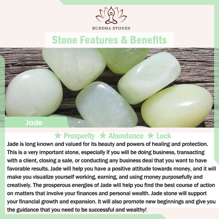 Pierścień ochronny z naturalnego jadeitu Buddha Stones Prosperity
