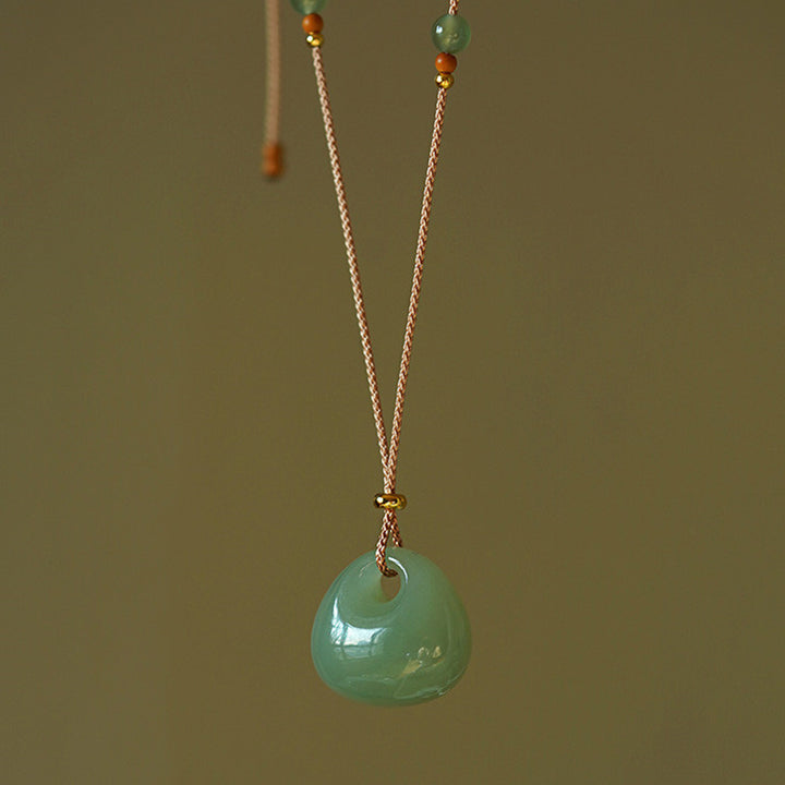 Naszyjnik z Buddha Stones Naturalny Jadeit Szczęście Dobrobyt Wisiorek (Losowy Kolor)