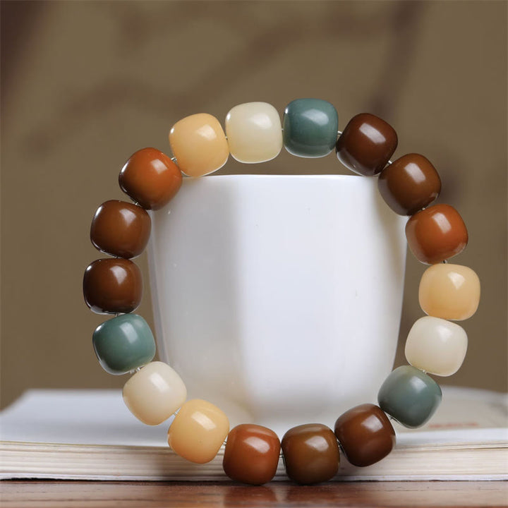 Bransoletka z wielokolorowych Buddha Stones i nasion Bodhi, która odstrasza złe duchy