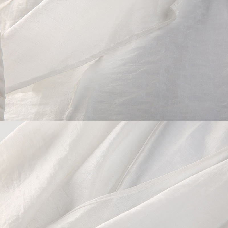 Buddha Stones Prosty Biały Beżowy Wzór Medytacja Duchowa Praktyka Zen Joga Odzież Damska Odzież - image 6