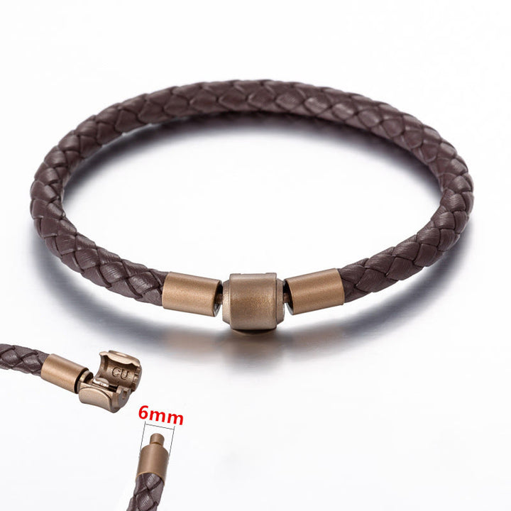 Bransoletka ze sznurka ze skóry Buddha Stones Vintage Luck Braid