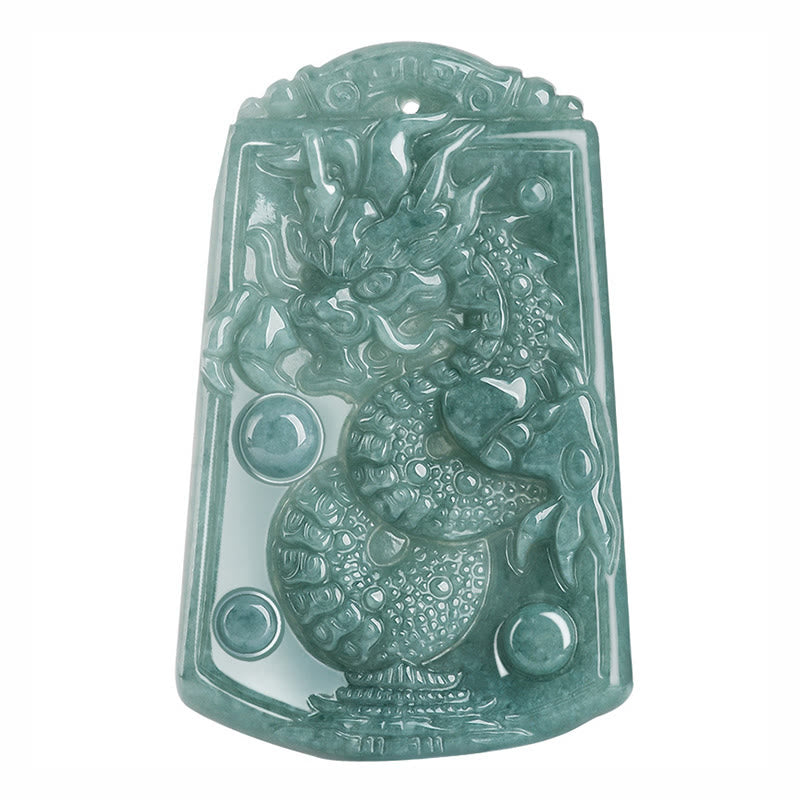 Buddha Stones Rok Smoka Chiński Zodiak Smok Podróżuje Po Świecie Naszyjnik Wisiorek Siła Jadeitu
