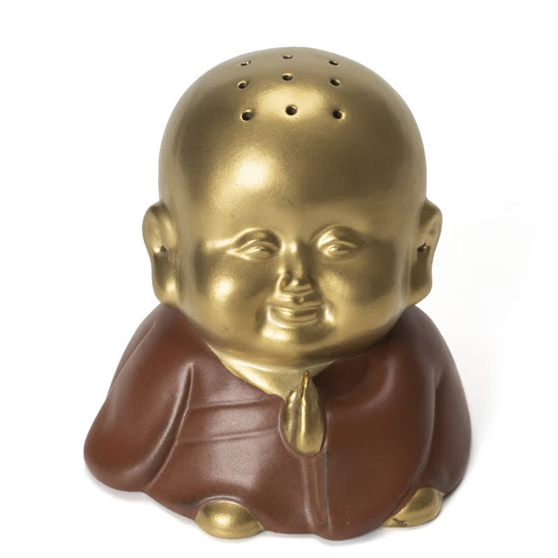 Mały Budda Śmiejący się Budda Ceramiczny uzdrawiający palnik kadzideł