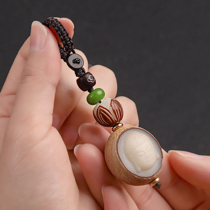 Buddha Stones Bransoletka z breloczkiem z błogosławieństwem ziarna Bodhi