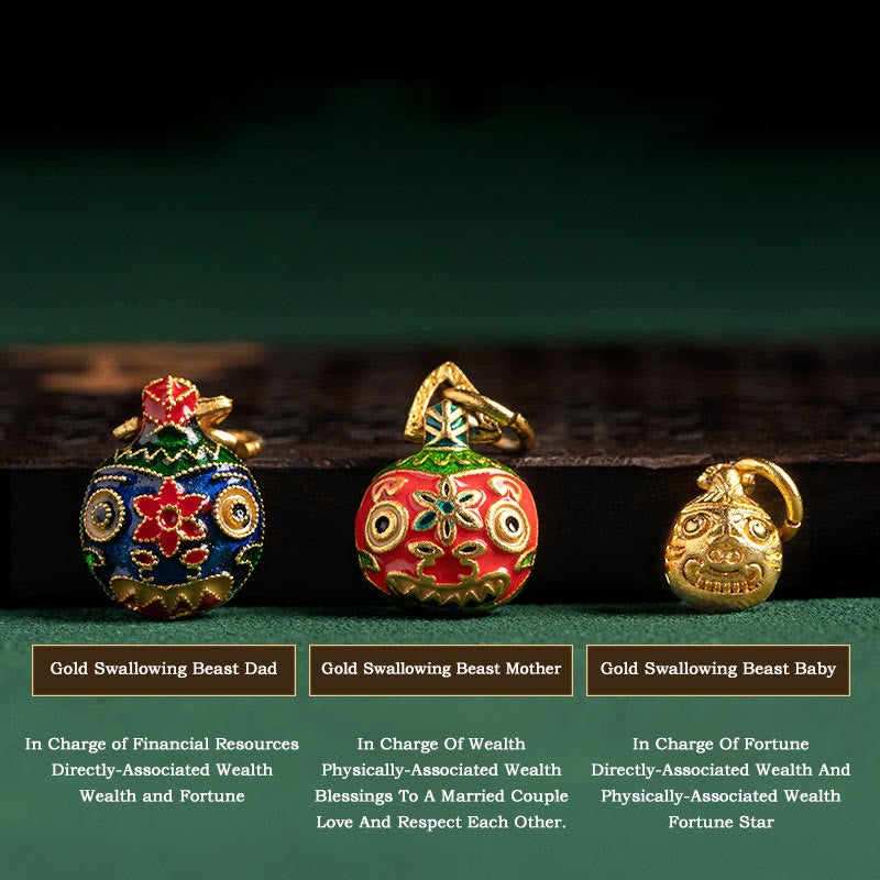 Buddha Stones Kolorowe Cukierki Agat Złoty Połykający Bestia Rodzina Brzoskwiniowa Harmonia Bransoletka z Charmsem