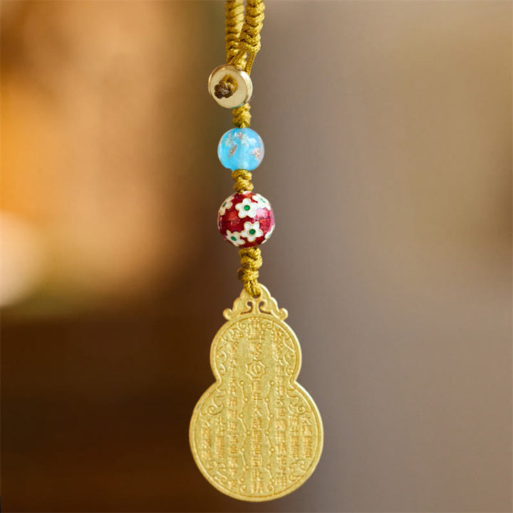 Buddha Stones Wu Lou Gourd Fu Charakter Tai Sui Amulet Fortune Telefon Wiszący Dekoracja Brelok