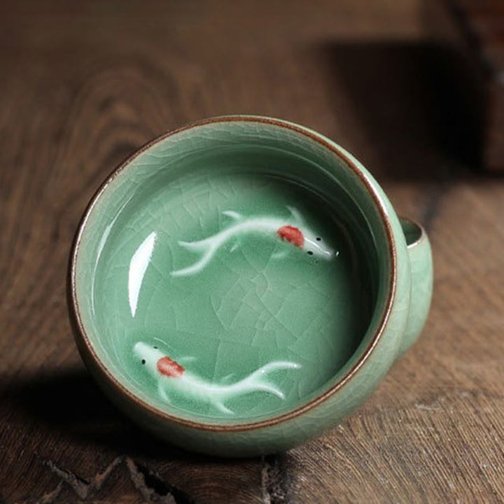 Buddha Stones Kolorowe Ryby Koi Ceramiczny Filiżanka Kung Fu Filiżanka Miska