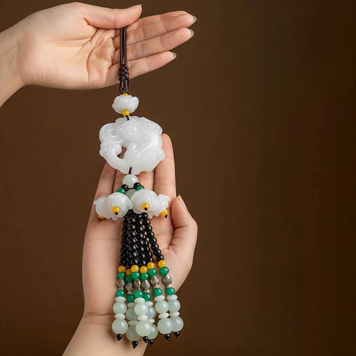 Buddha Stones FengShui Jade PiXiu Błogosławieństwo Samochód Wisiorek Dekoracja