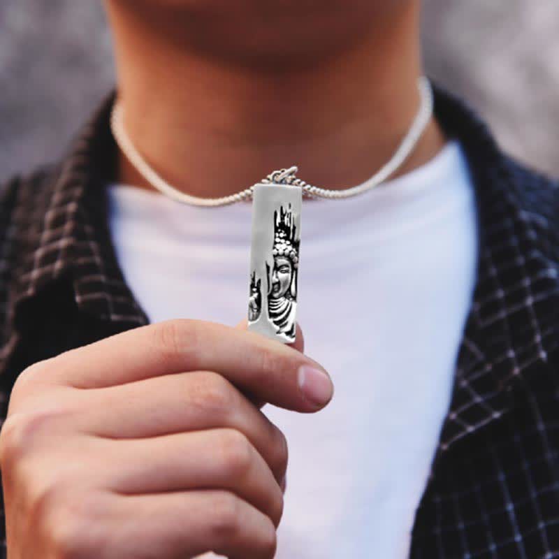 Naszyjnik z wisiorkiem w stylu vintage, Buddha Stones Tathagata Budda, amulet ochronny, szczęście - image 11