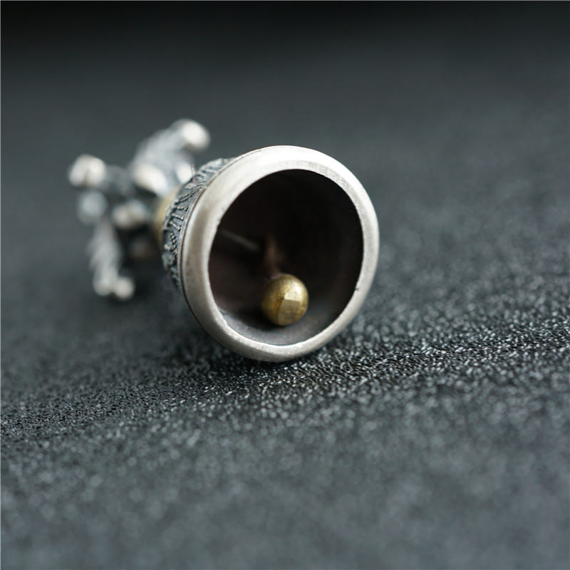 Buddha Stones Tybet 925 Srebro Sterlingowe Om Mani Padme Hum Dorje Dzwon Wadżra Grawerowany Oświecenie Wisiorek Dekoracja Wisząca - image 4