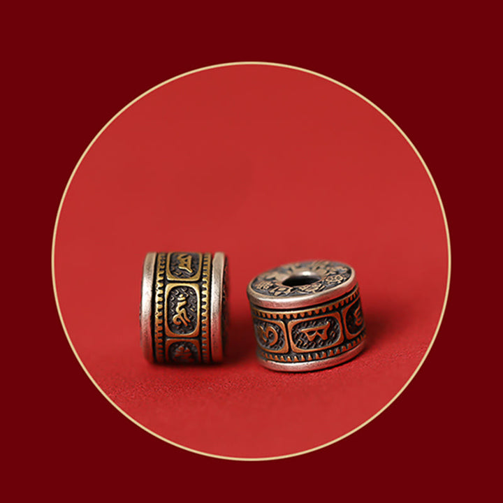 Buddha Stones 925 Srebro Sterlingowe Chiński Zodiak Natal Budda Cynober Om Mani Padme Hum Spokojna Bransoletka