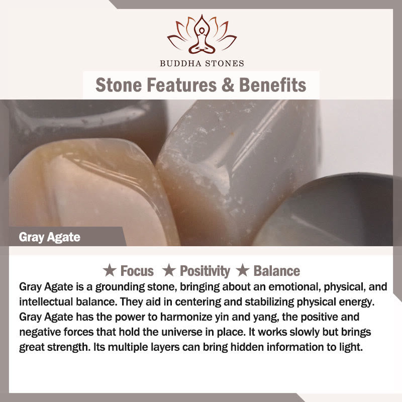 Bransoletka z koralików Natural Agat Stone Crystal Balance