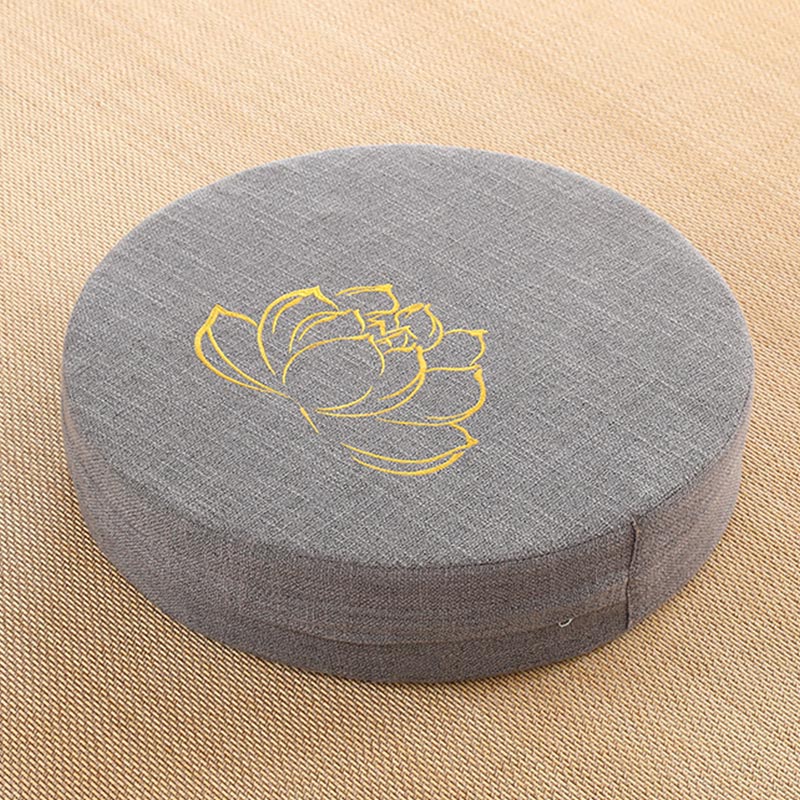 Poduszka do siedzenia do medytacji z haftem z Buddha Stones z lotosu z bawełny i lnu
