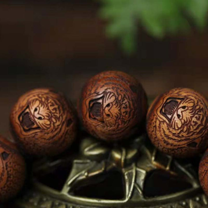 Bransoletka ochronna z motywem tygrysa z grawerunkiem z Buddha Stones tybetańskiego