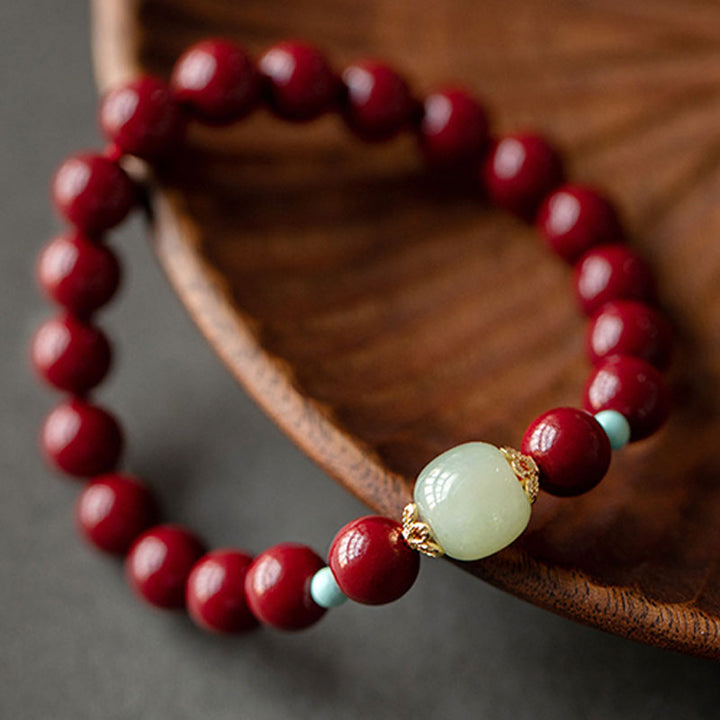 Bransoletka z Buddha Stones Cinnabar Green Aventurine Fortune Luck
