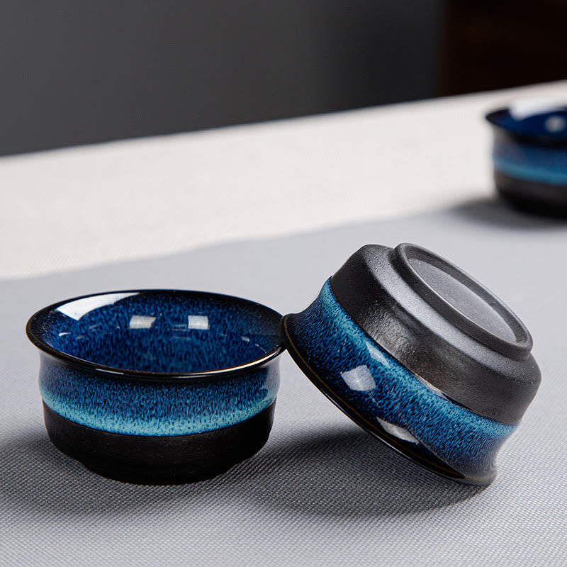 Buddha Stones Niebieski Gradient Kolor Chiński Gongfu Herbata Ceramiczny Czajnik Przenośny Prezent Torba Pudełko Zestaw