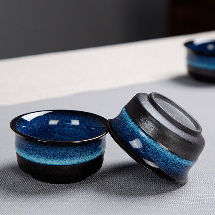 Buddha Stones Niebieski Gradient Kolor Chiński Gongfu Herbata Ceramiczny Czajnik Przenośny Prezent Torba Pudełko Zestaw