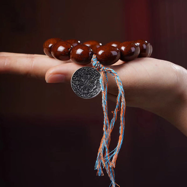 Buddha Stones Tybetańskie Naturalne Fioletowe Złoto Szczur OM Chiński Zodiak Dziewięć Pałaców Osiem Diagramów Charm Bransoletka Bogactwa