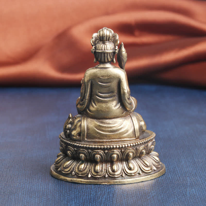 Buddha Stones Mandziusri Bodhisattwa Spokój Miedziana Statuetka Dekoracja - image 6