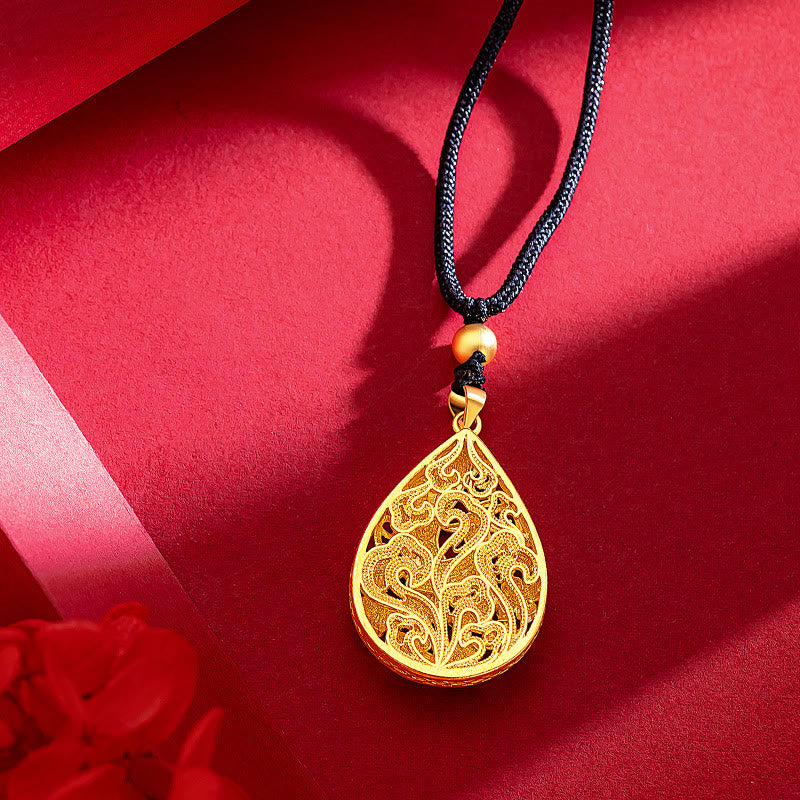 Buddha Stones Kolorowy Kwiat Feniksa Szczęście Siła Naszyjnik Wisiorek
