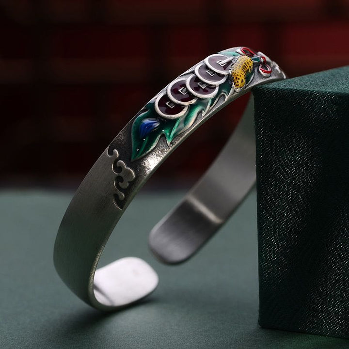 Buddha Stones Feng Shui Pięć Monet Cesarskich Bransoletka Peanut Wealth Bangle