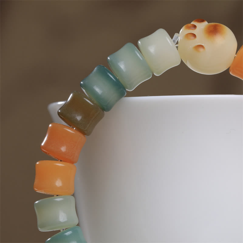 Kolorowe Buddha Stones Bodhi Seed Cat Paw Wisdom Bracelet - image 3