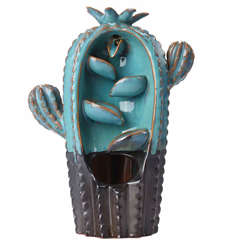 Kaktus Ceramic Healing Backflow Smoke Fountain Incense Burner