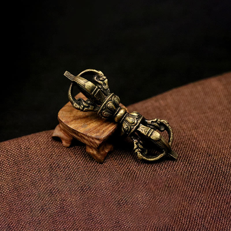 Buddha Stones ręcznie robione Nepal Pięć zębów Trzy zęby Wadżra Dorje Siła Miedziana dekoracja