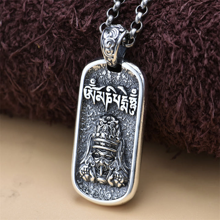 Buddha Stones 925 Srebro Sterlingowe Zakiram Bogini Bogactwa Om Mani Padme Hum Naszyjnik Pokoju Wisiorek - image 1