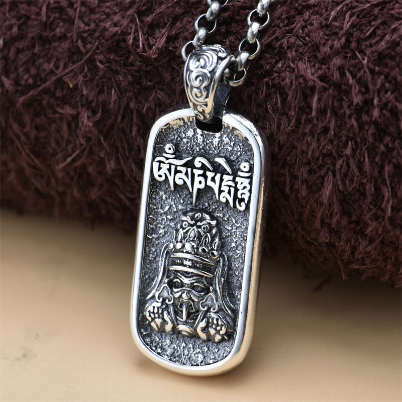 Buddha Stones 925 Srebro Sterlingowe Zakiram Bogini Bogactwa Om Mani Padme Hum Naszyjnik Pokoju Wisiorek - image 0