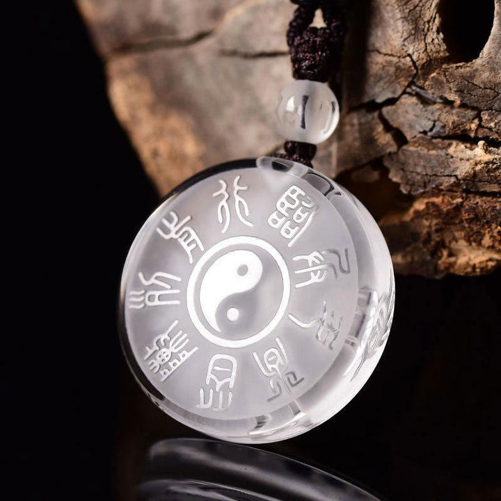 Buddha Stones Taoizm Pięć Świętych Gór Symbol Yin Yang Liuli Kryształ Równowaga Naszyjnik Wisiorek Brelok