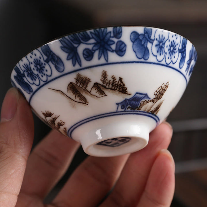 Buddha Stones Kwiaty Fu Charakter Góry Lotos Kwiaty Wiśni Ceramiczny Filiżanka Kung Fu Filiżanka do herbaty