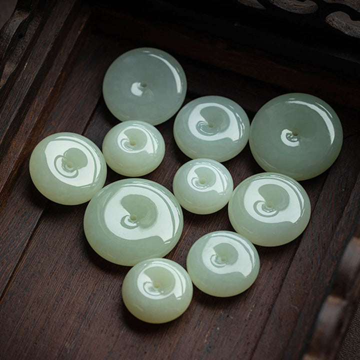 Buddha Stones Naturalne Okrągłe Jadeitowe Klamra Pokoju Szczęście Dobrobyt Naszyjnik Wisiorek