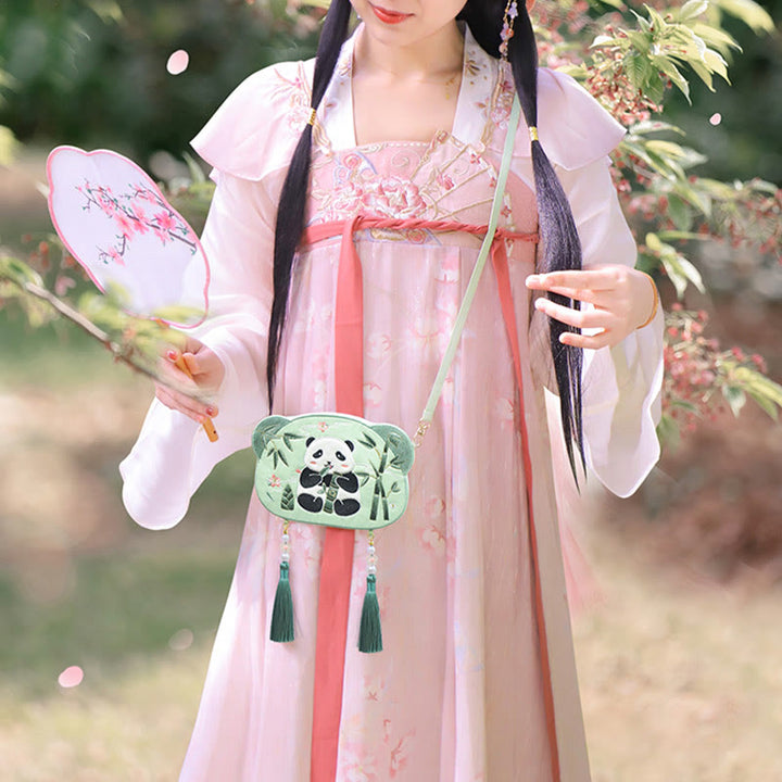Haft Buddha Stones Szczęśliwa Panda Kot Shiba Inu Jeleń Królik Lis Kwiat Urocze Zwierzę Hanfu Torba Torebka Crossbody Torba Na Ramię