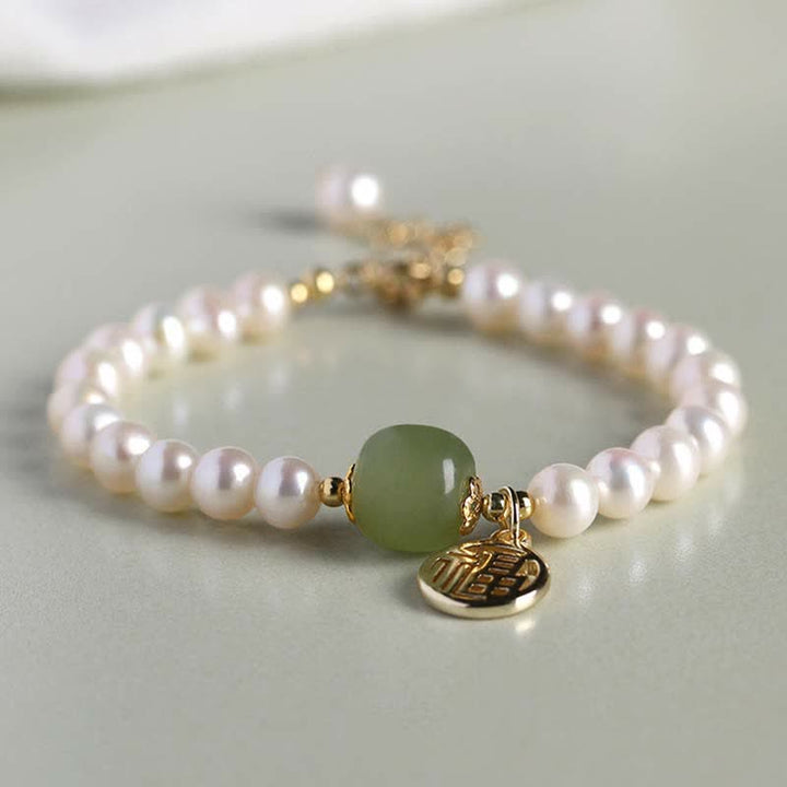 Buddha Stones Naturalne Perły Hetian Jade Szczęście Uzdrawiająca Bransoletka Koralikowa