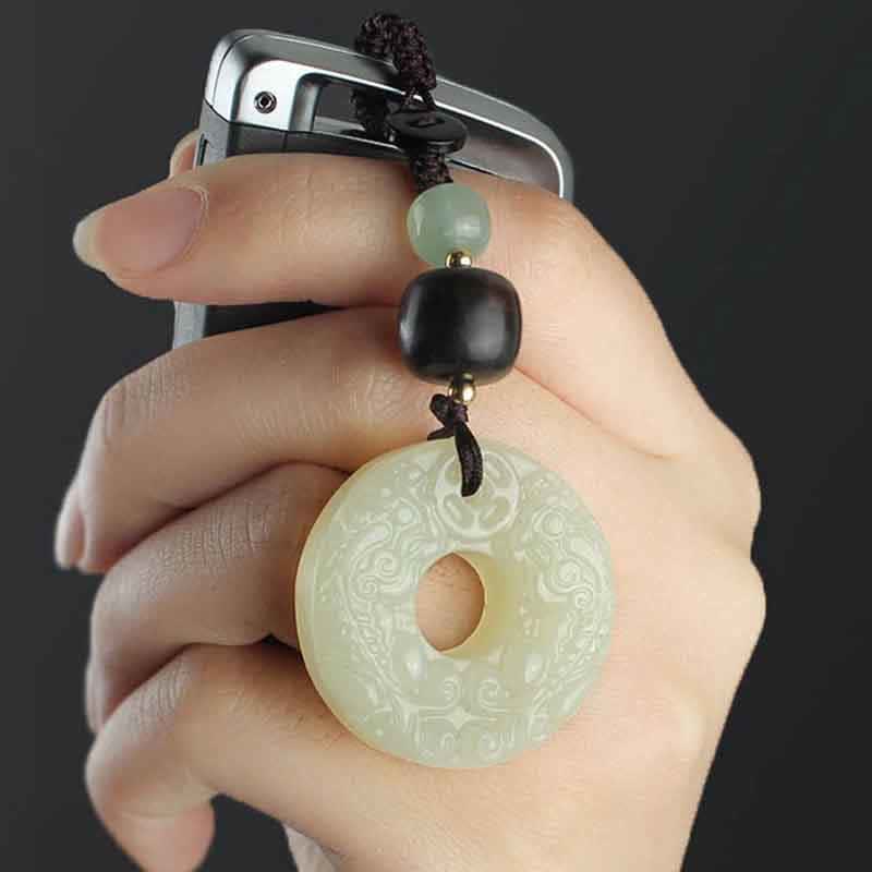 Buddha Stones PiXiu Jadeit Klamra Pokoju Obfitość Bogactwo Brelok