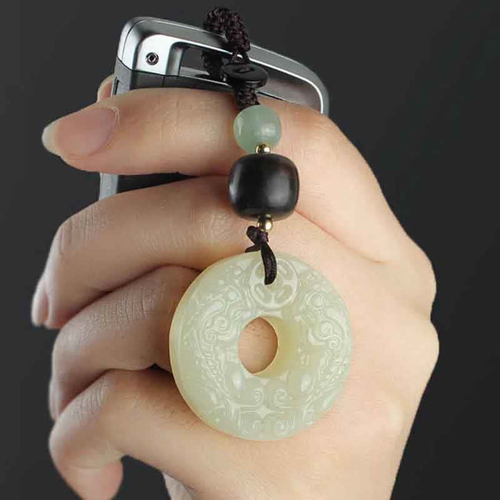 Buddha Stones PiXiu Jadeit Klamra Pokoju Obfitość Bogactwo Brelok
