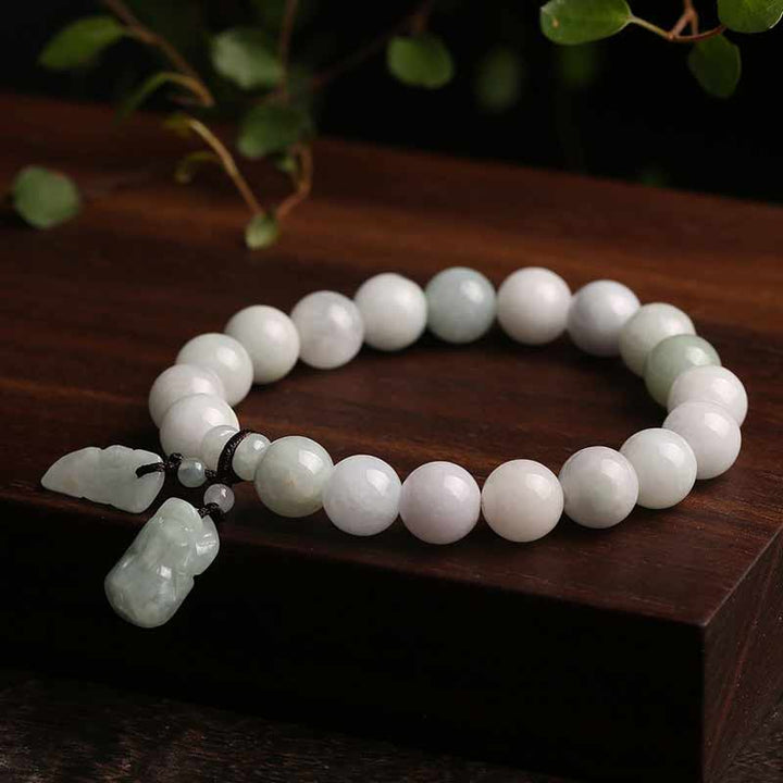 Buddha Stones Naturalny Jadeit Pi Xiu Budda Tykwa Jabłko Bransoletka Sukcesu