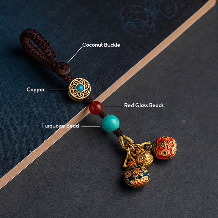 Buddha Stones Złoto Połykanie Bestii Rodzina Szczęście Samochód Brelok Telefon Wiszący Dekoracja