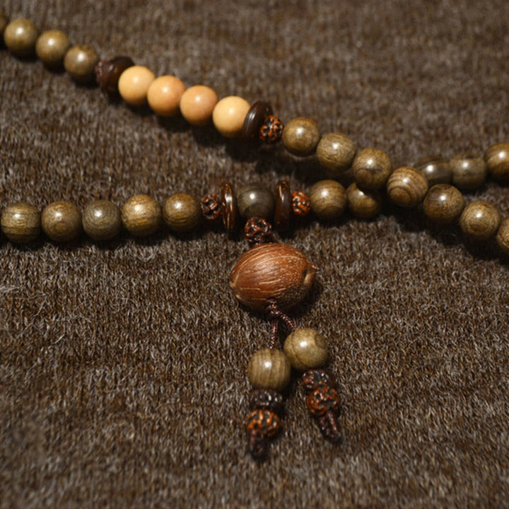 Bransoletka Mala z Buddha Stones z sandałowca tybetańskiego