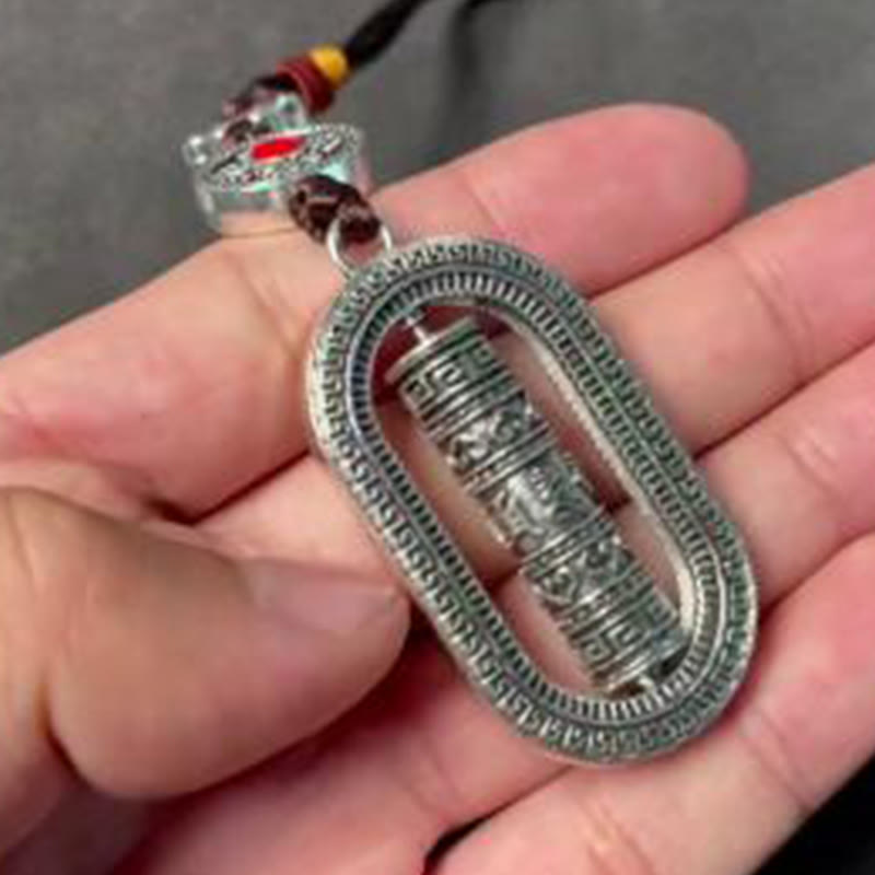 Buddha Stones Tybet Om Mani Padme Hum Koło Modlitewne Pokój Obrotowa Dekoracja Wisząca Samochodu