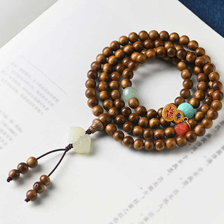 Bransoletka ochronna z palisandru tybetańskiego z Buddha Stones Mala