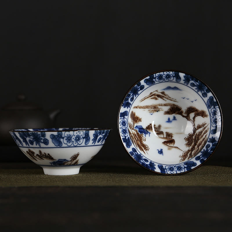 Buddha Stones Kwiaty Fu Charakter Góry Lotos Kwiaty Wiśni Ceramiczny Filiżanka Kung Fu Filiżanka do herbaty