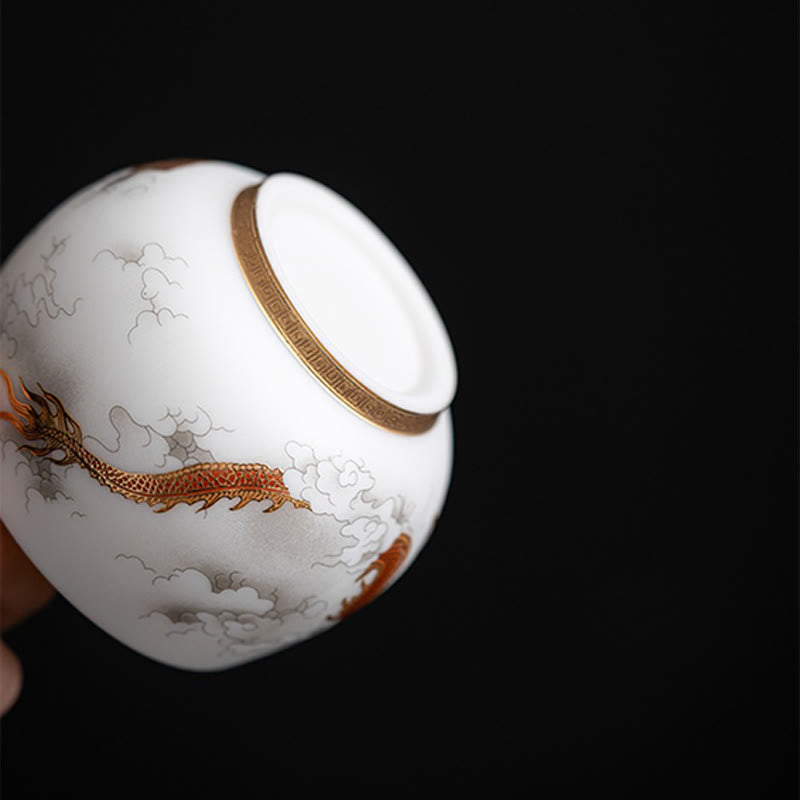 Buddha Stones Feniks Smok Lotos Jeleń Starożytny Budynek Ryba Koi Ceramiczna filiżanka do herbaty Kung Fu Filiżanki do herbaty