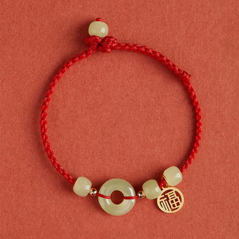 Bransoletka z okrągłym zapięciem z Buddha Stones, jadeitu, lotosu, szczęścia, obfitości i bogactwa